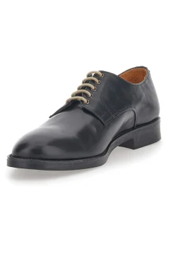 Scarpe Stringate Nere In Vera Pelle Longford 712
