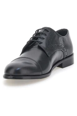Scarpe Stringate Nere In Vera Pelle Made In Italy Pittarello 7715