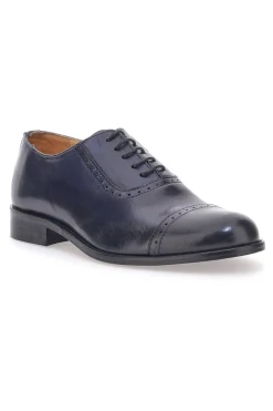Scarpe Stringate Vera Pelle Blu Pittarello Plus 021