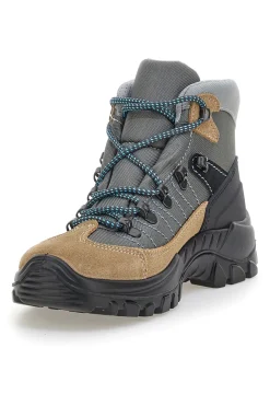 Scarponcini da trekking beige e grigi con suola carrarmato Track down 13342S42