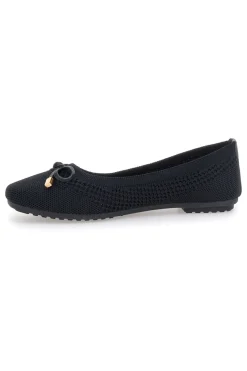 Schwarze Ballerinas aus Stoff mit weicher Innensohle The First PRE3