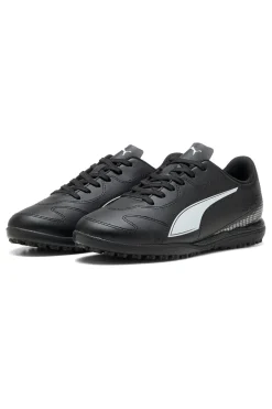 Schwarze Fußballschuhe mit Puma Vitoria II TT Turf-Sohle für Kinder