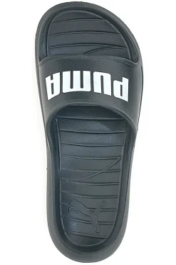 Schwarze Gummipantoffeln mit Maxi-Logo von Puma Divecat V2 Lite