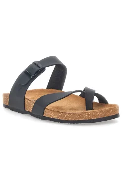 Schwarze Hausschuhe mit Kreuz und verstellbarer Schnalle Made in Italy PITTARELLO TIERRA 335A20630SR