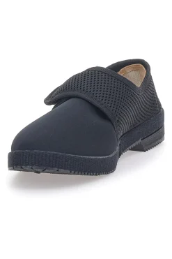 Schwarze Hausschuhe mit Klettverschluss Terry 20