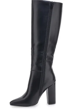 Schwarze kniehohe Stiefel mit hohem Absatz THE FIRST 500