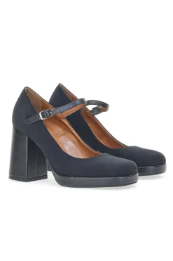 Schwarze Mary Jane-Pumps aus Pittarello Love 3337-Mikrofaser