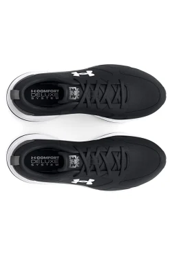Schwarze Mesh-Sneaker mit Under Armour Charged Edge-Ledereinsätzen