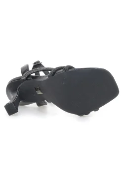 Schwarze Sandale mit Spulenabsatz The First 625