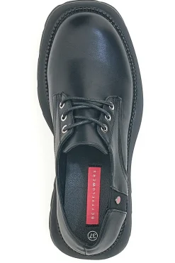 Schwarze Schnürschuhe mit Plateau Betty Flowers 127
