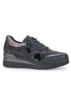 Schwarze Schnürschuhe mit Plateau MIO TEMPO 724072