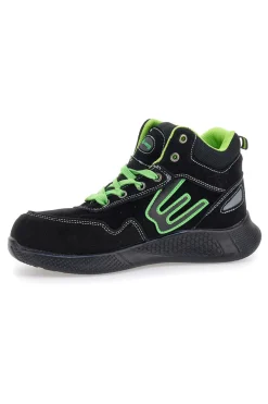 Schwarze Sicherheitsschuhe mit fluoreszierenden Einlagen S1P Blue Energy BS195 S1PS SR