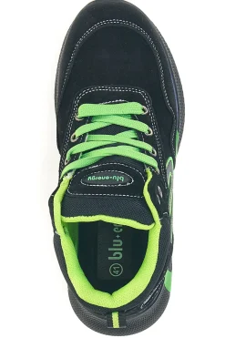 Schwarze Sicherheitsschuhe mit fluoreszierenden Einlagen S1P Blue Energy BS195 S1PS SR