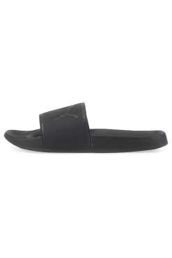 Schwarze Slipper mit gepolstertem Band und PUMA Leadcat 2 Logo