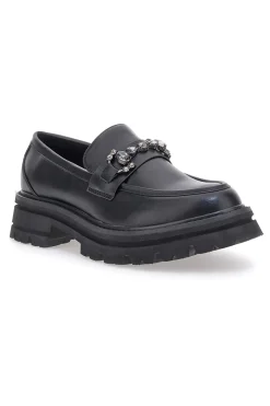 Schwarze Slipper mit Tanksohle und Vorderklammer ME & ME 1222