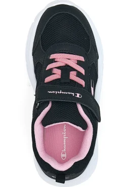 Schwarze Sneaker mit dicker Sohle und rosa Details Champion HRO G PS Low Cut Shoe