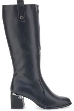 Schwarze Stiefel mit Absatz The First 394