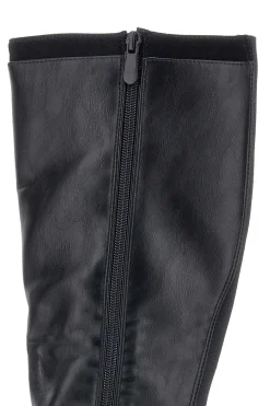 Schwarze Stiefel mit niedrigem Absatz und seitlichem Logo GMV SV0183