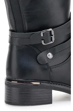 Schwarze Stiefel mit Obermaterial mit elastischen Einsätzen The First 9E90222