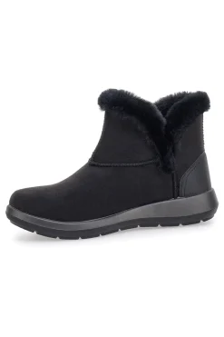 Schwarze Stiefeletten mit Fellfutter und flexibler Sohle Inblu 71 WG