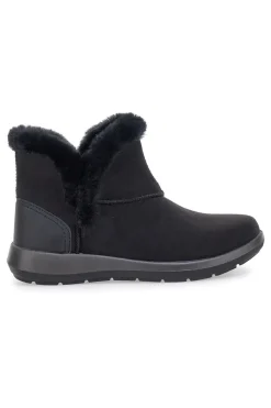 Schwarze Stiefeletten mit Fellfutter und flexibler Sohle Inblu 71 WG