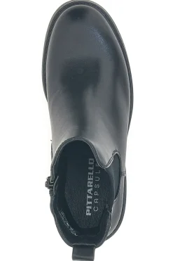 Schwarze Stiefeletten mit breitem Absatz und elastischen Einsätzen Pittarello Kapsel BT24286006