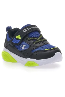 Schwarze und blaue Turnschuhe mit Lichtern Champion Wave B TD