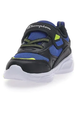 Schwarze und blaue Turnschuhe mit Lichtern Champion Wave B TD