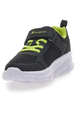 Schwarze und gelbe Sneakers mit Klettverschluss und elastischen Schnürsenkeln CHAMPION HRO B PS Low Cut Schuh