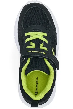 Schwarze und gelbe Sneakers mit Klettverschluss und elastischen Schnürsenkeln CHAMPION HRO B PS Low Cut Schuh