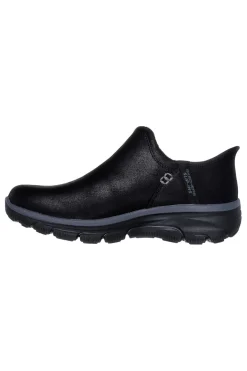 Schwarze, wasserdichte Slipper mit Memory-Schaum von Skechers Easy Going Modern Hour