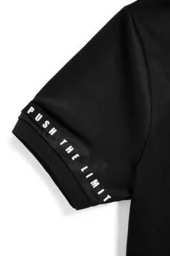 Schwarzes Polyester-Poloshirt No limits MAPS003S26