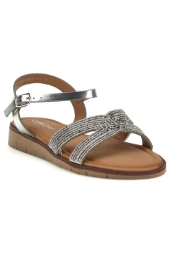Silberne Sandalen mit geflochtenen Riemen Café kosten RH24
