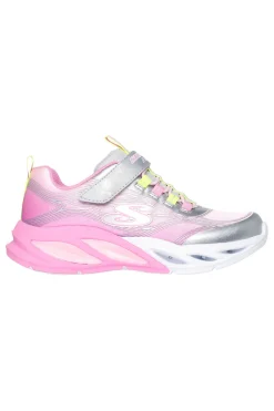 Silber-rosa Sneakers mit Lichtern und glitzerndem Obermaterial Skechers Cosmic Glow