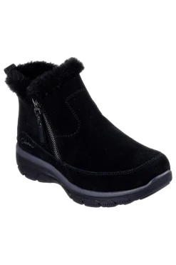 Skechers – Easy Going – Cool – Schwarze Stiefeletten mit Reißverschluss und Memory-Schaum