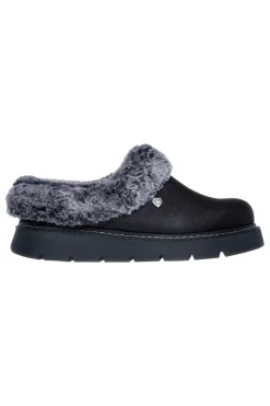 Skechers – Keepsakes Lite Cozy Blend – Pantoletten mit schwarzem Kunstfellfutter