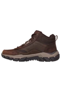 Skechers – Santoro Hopkins – Braune Slip-On-Stiefeletten aus Leder
