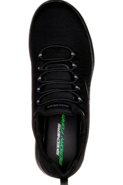 Skechers Dynamight Herren-Sneaker zum Hineinschlüpfen aus Mesh, schwarz, mit Memory-Schaum-Einlegesohlen