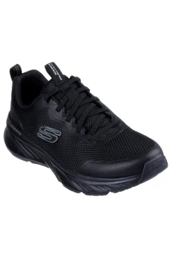 Skechers Edgeride Rekze – Schwarze Mesh-Sneaker mit Memory-Schaum