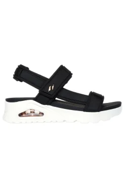 Skechers Uno – Summer Stand2 Vegane schwarze Sandalen mit Klettverschluss