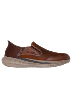 Slip-on marroni in pelle con Memory Foam Skechers Slade Cooper