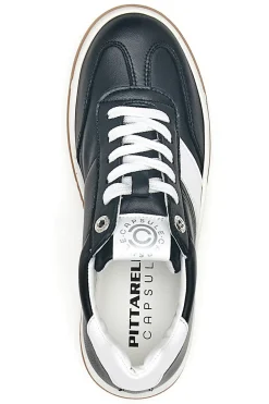 Sneaker nera in vera pelle con dettagli bianchi Pittarello Capsule Grace