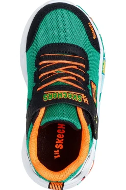 Sneaker Verde e Arancione con strap e grafica laterale Skechers Play Scene