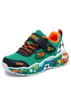 Sneaker Verde e Arancione con strap e grafica laterale Skechers Play Scene