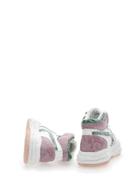 Sneakers alta Grazie 3150 Bianca Verde Rosa