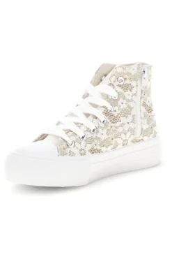 Sneakers Alte Beige con Pizzo Floreale Grazie girl 155727