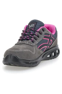 Sneakers antinfortunistiche grigie in pelle Black shoot YL-5068-B S1P