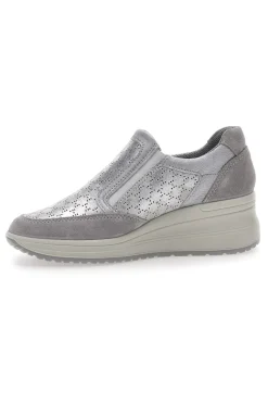Sneakers Argento In Pelle Con Zeppa IMac 555730