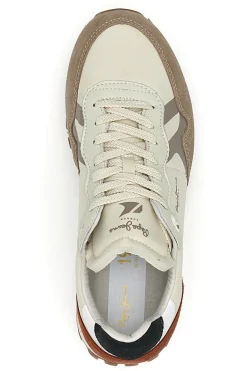 Sneakers Beige con Tomaia in Pelle PEPE JEANS BRIT-ON MASTER M
