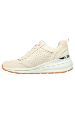 Sneakers beige con tomaia traforata e Memory Foam Skechers Billion Subtle Spots